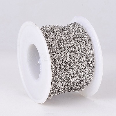 Tarnish Resistant 304 Stainless Steel Cable Chains CHS-E018-07P-1