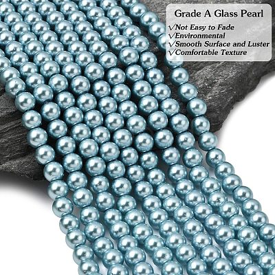 Eco-Friendly Grade A Glass Pearl Beads HY-J002-6mm-HX084-1