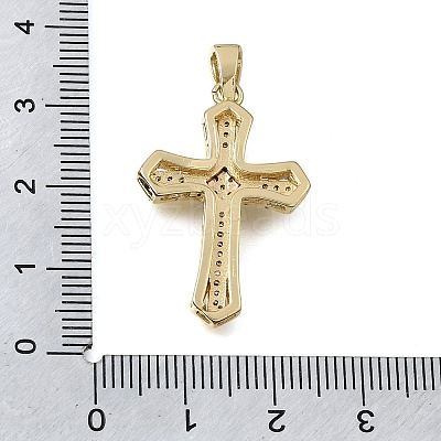 Brass Micro Pave Clear Cubic Zirconia Pendants CU-CBA9883-05K-G-1