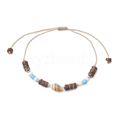 3Pcs 3 Styles Summer Beach Starfish Turtle Shell Shape Adjustable Anklets AJEW-AN00635-1