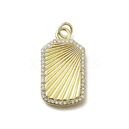 Brass Micro Pave Cubic Zirconia Pendants KK-C090-16G-1