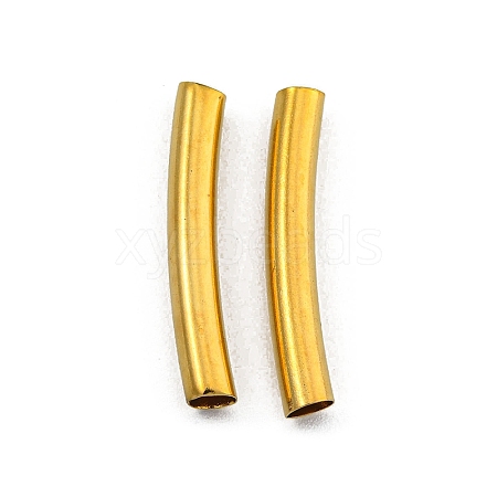 Brass Smooth Curved Tube Beads KK-O031-D-08-1