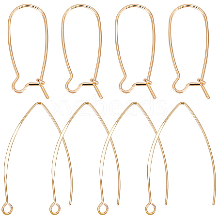 Beebeecraft 40Pcs 2 Style Brass Earring Hooks & Hoop Earrings KK-BBC0009-30-1