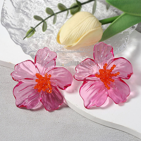 Flower Transparent Acrylic Stud Earrings FS-WGF3DA5-02-1