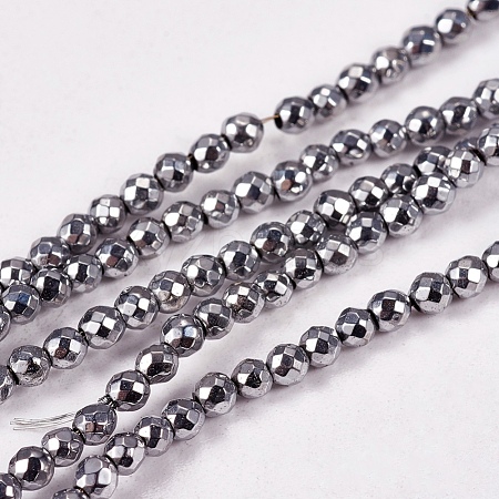 Electroplate Non-magnetic Synthetic Hematite Beads Strands X-G-J169B-2mm-02-1