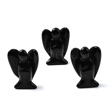 Natural Obsidian Angel Figurine DJEW-N006-01A-18-1