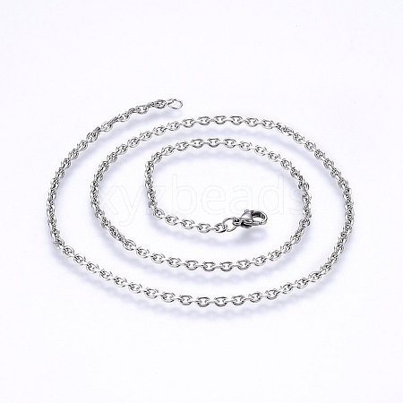 Tarnish Resistant 304 Stainless Steel Cable Chain Necklaces NJEW-P226-01P-06-1