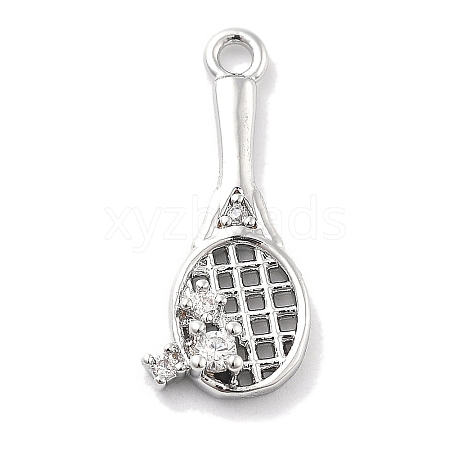 Rack Plating Brass Clear Cubic Zirconia Pendants KK-M102-17P-A-1