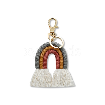 Boho Rainbow Keychain Mini Macrame Rainbow Cute Keychain Weaving Rainbow Tassel Keychain for Women Girls FIND-SZC0013-276-1