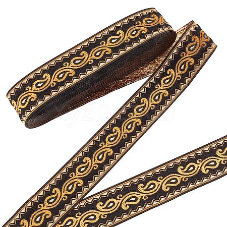 Ethnic Embroidery Polyester Flat Ribbons OCOR-WH0060-38D-1