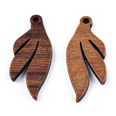 Natural Walnut Wood Pendants X-WOOD-T023-19-1