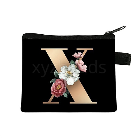 Initial Letter with Flower Cosmetic Bag PW-WG1F7F6-21-1