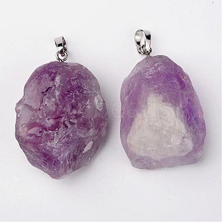 Natural Amethyst Pendants G-G884-A04-1