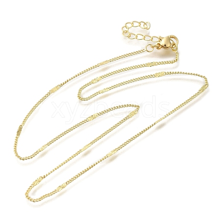 Rack Plating Brass Curb Chain Necklaces MAK-L042-03G-1