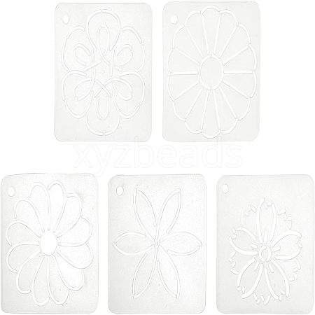 CHGCRAFT 5Sheets 5 Patterns Matte PP Plastic Drawing Scale Template DIY-CA0001-79-1