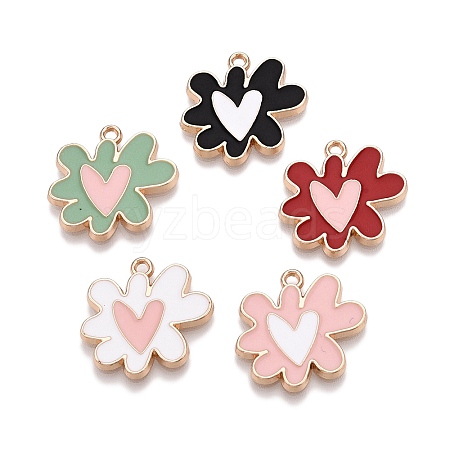 Rack Plating Alloy Enamel Pendants ENAM-N056-344-1