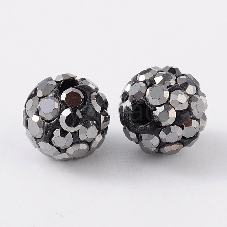 Grade A Rhinestone Pave Disco Ball Beads RB-Q101-2-1