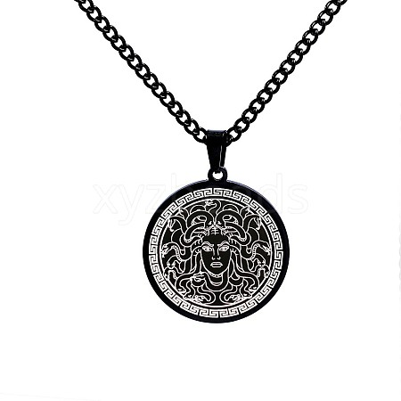 Stainless Steel Medusa Pendant Necklace Vintage Punk Men's Necklace AC3848-3-1