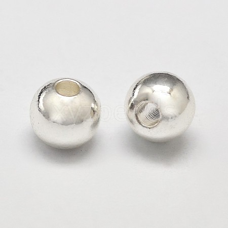 Rack Plating Brass Round Spacer Beads X1-KK-I601-6mm-S-RS-1