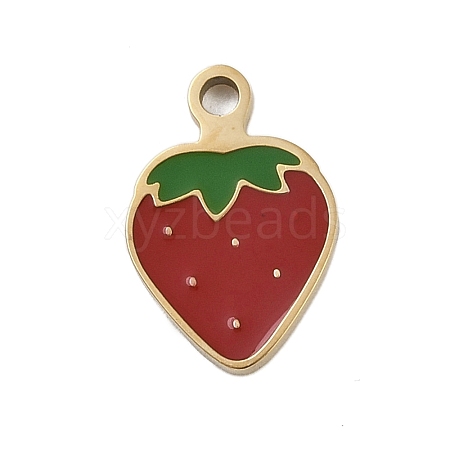 304 Stainless Steel Enamel Charms STAS-I338-01G-04-1