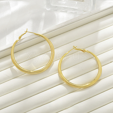 Brass Hoop Earrings for Women EJEW-A121-18C-G-1