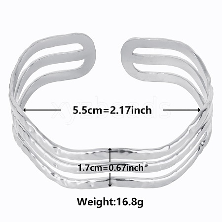 Elegant and Stylish Design Hollow 304 Stainless Steel Cuff Bangles for Women WO6152-1-1
