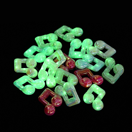 UV Plating Opaque Luminous Acrylic Beads MACR-D083-09-1