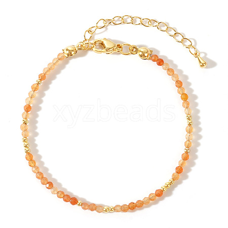 Retro Ethnic Style Round Natural Red Aventurine Beaded Bracelets for Women OR1115-3-1