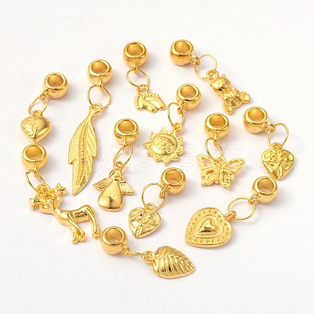 Alloy Large Hole European Beads MPDL-X0009-G-1