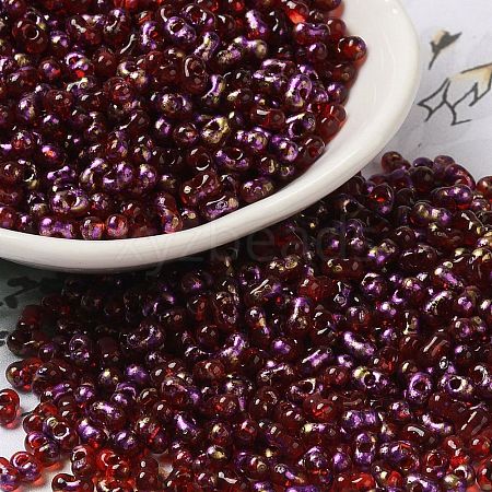 Spray Painted Glass Seed Beads SEED-F005-06A-01-1