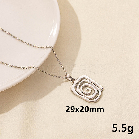 Stainless Steel Spiral Pendant Necklaces UW1912-9-1