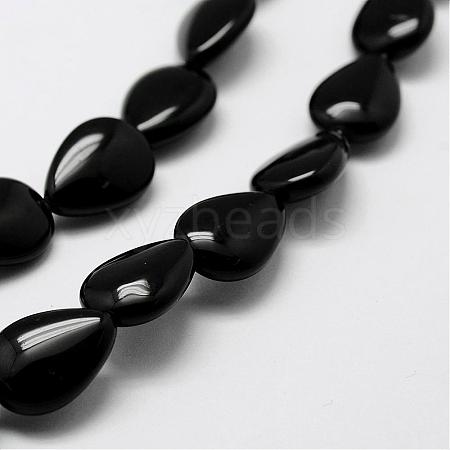 Natural Black Onyx Beads Strands G-F418-04-1