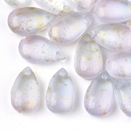 Two Tone Transparent Spray Painted Glass Charms X-GLAA-T017-02-B03-1