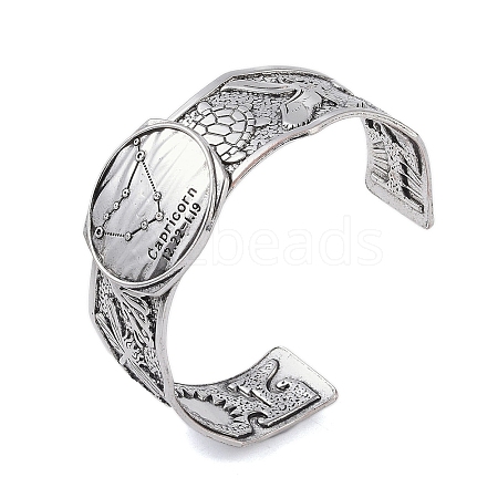 Constellation Alloy Open Cuff Bangles for Women Men BJEW-C064-01AS-01-1