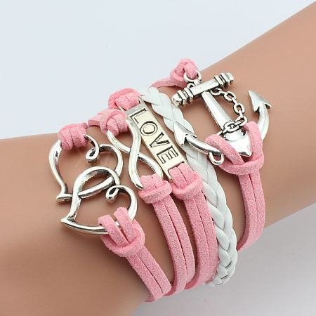 Imitation Leather Link Multi-strand Bracelets for Women Men WG5E2D4-04-1