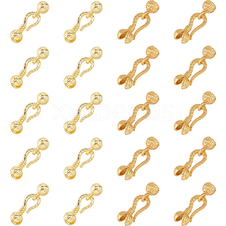 Brass S-Hook Clasps KK-HS0002-04G-1