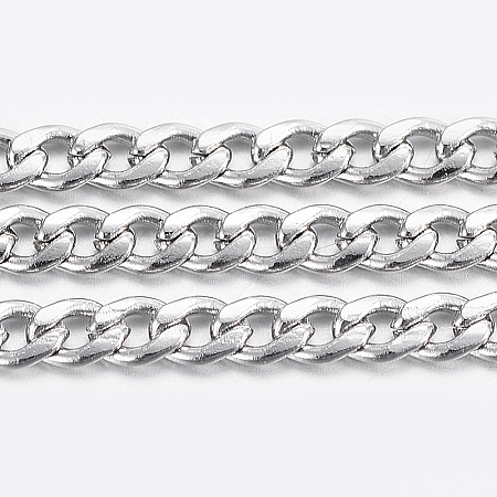 Non-Tarnish 3.28 Feet 304 Stainless Steel Curb Chains X-CHS-H016-01P-10M-1