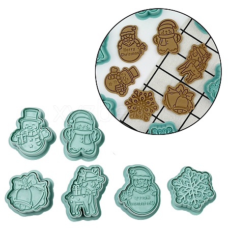 Christmas Theme Plastic Cookie Cutters DIY-K061-07-1