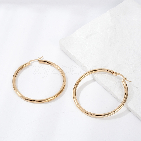 201 Stainless Steel Big Hoop Earrings EJEW-F205-14G-B-1