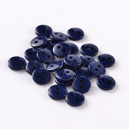 2-Hole Flat Round Resin Sewing Buttons for Costume Design BUTT-E119-18L-11-1