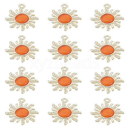 12Pcs Golden Alloy Pendants FIND-LP0002-23-1