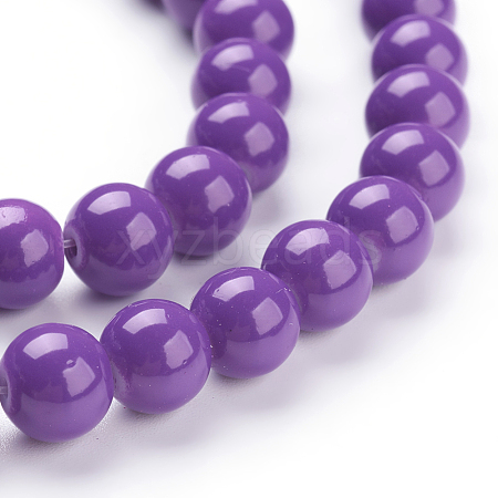 Painted Glass Bead Strands X-DGLA-S071-8mm-52-1