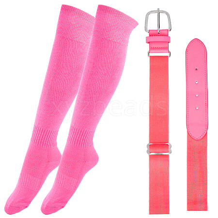 1 Pair Polycotton Solid Color Football Socks AJEW-CL0001-33A-1