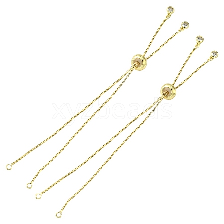 Rack Plating Brass Box Chain Slider Bracelets MAK-YW0001-04G-1