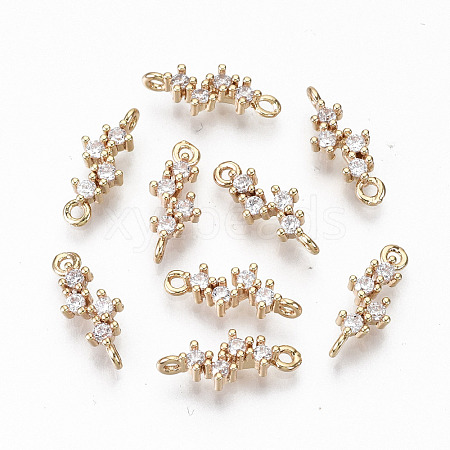 Brass Micro Pave Cubic Zirconia Links Connectors X-KK-S359-079-RS-1