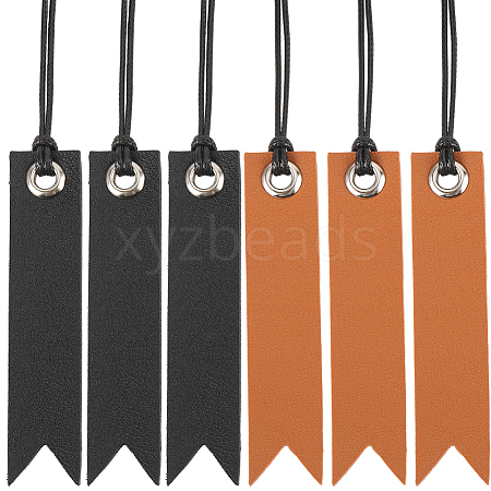 CRASPIRE 8Pcs 2 Colors Leather Bookmarks AJEW-CP0007-57-1