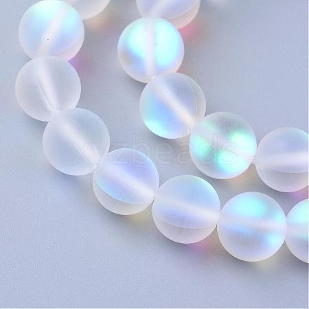 Synthetic Moonstone Beads Strands G-R375-6mm-A13-1