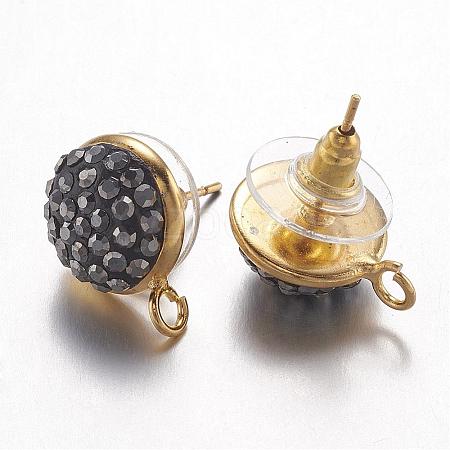 Brass Stud Earring Findings KK-G290-10G-1