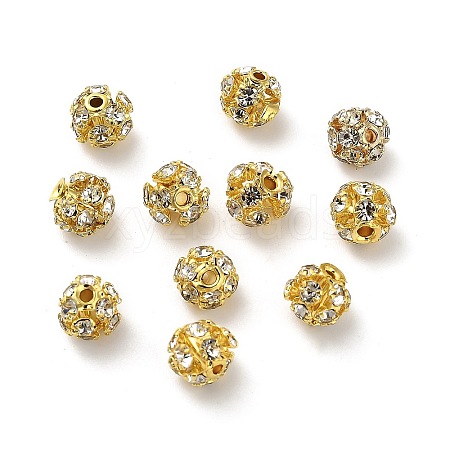 6mm Brass Rhinestone Beads X1-KK-S519-01A-02G-1