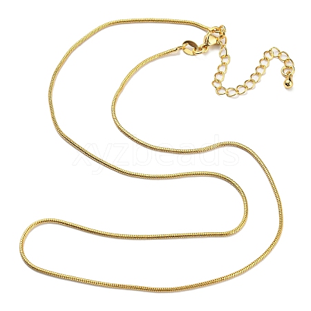 Long-Lasting Plated Brass Round Snake Chain Necklaces for Women NJEW-G105-03G-1